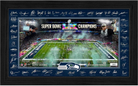 Seahawks LE Super Bowl LVIII Signature Gridiron Custom Framed Photo at PristineAuction.com