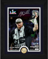 Sam Darnold LE Seahawks "Super Bowl LX Celebration" Custom Framed Photo with Bronze Coin at PristineAuction.com
