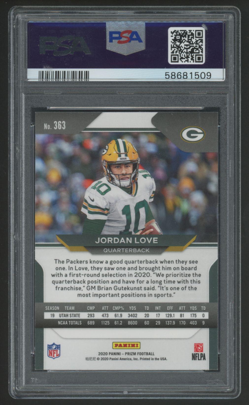 Jordan Love 2020 Panini Prizm #363 RC (PSA 10) at PristineAuction.com Jordan Love 2020 Panini Prizm #363 RC (PSA 10) at PristineAuction.com