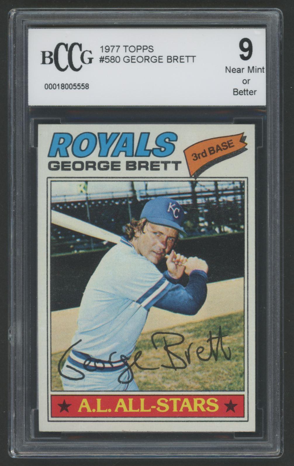 George Brett 1977 Topps #580 (BCCG 9) at PristineAuction.com George Brett 1977 Topps #580 (BCCG 9) at PristineAuction.com