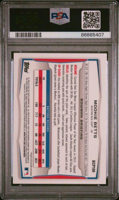 Mookie Betts 2014 Bowman Chrome Prospects #BCP109 (PSA 8) at PristineAuction.com Mookie Betts 2014 Bowman Chrome Prospects #BCP109 (PSA 8) at PristineAuction.com