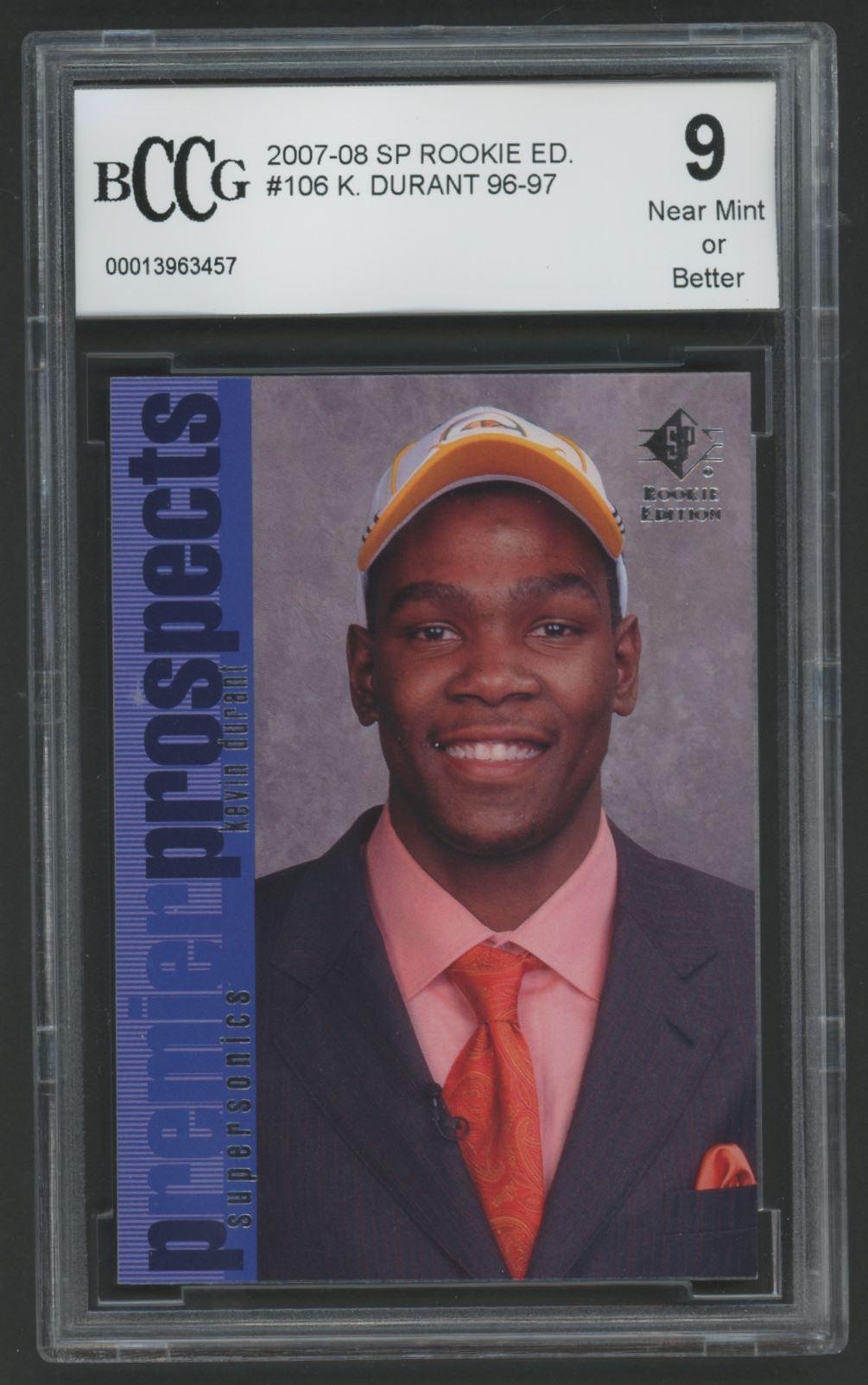 Kevin Durant 2007-08 SP Rookie Edition 96-97 #106 (BCCG 9) at PristineAuction.com Kevin Durant 2007-08 SP Rookie Edition 96-97 #106 (BCCG 9) at PristineAuction.com