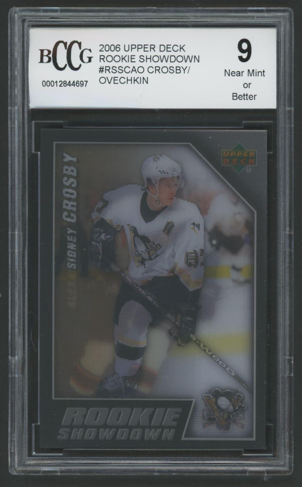 Sidney Crosby / Alexander Ovechkin 2006 Upper Deck Rookie Showdown #RSSCAO RC (BCCG 9) at PristineAuction.com Sidney Crosby / Alexander Ovechkin 2006 Upper Deck Rookie Showdown #RSSCAO RC (BCCG 9) at PristineAuction.com