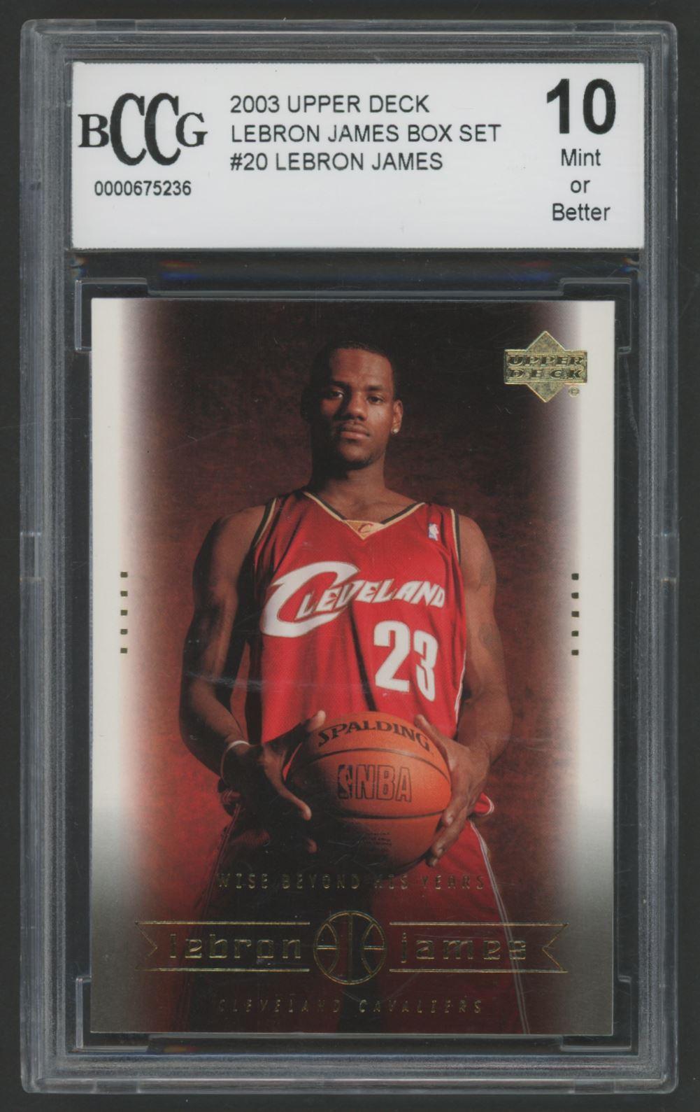 LeBron James 2003 Upper Deck LeBron James Box Set #20 RC (BCCG 10) at PristineAuction.com LeBron James 2003 Upper Deck LeBron James Box Set #20 RC (BCCG 10) at PristineAuction.com