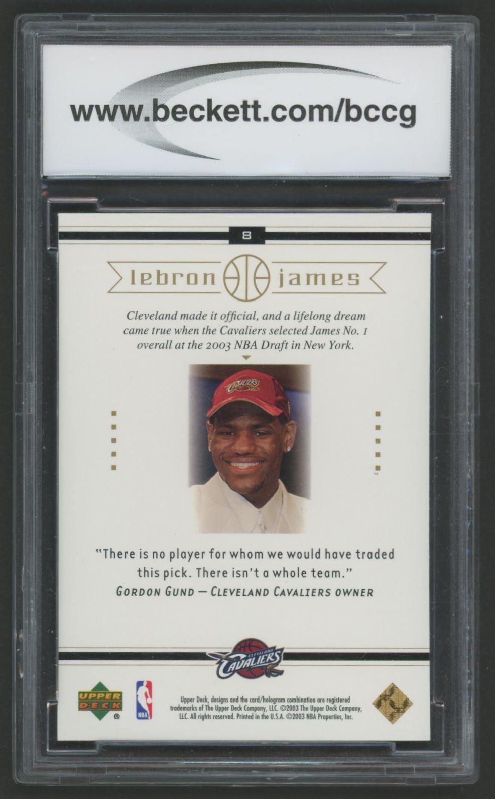 LeBron James 2003 Upper Deck LeBron James Box Set #8 RC (BCCG 10) at PristineAuction.com LeBron James 2003 Upper Deck LeBron James Box Set #8 RC (BCCG 10) at PristineAuction.com