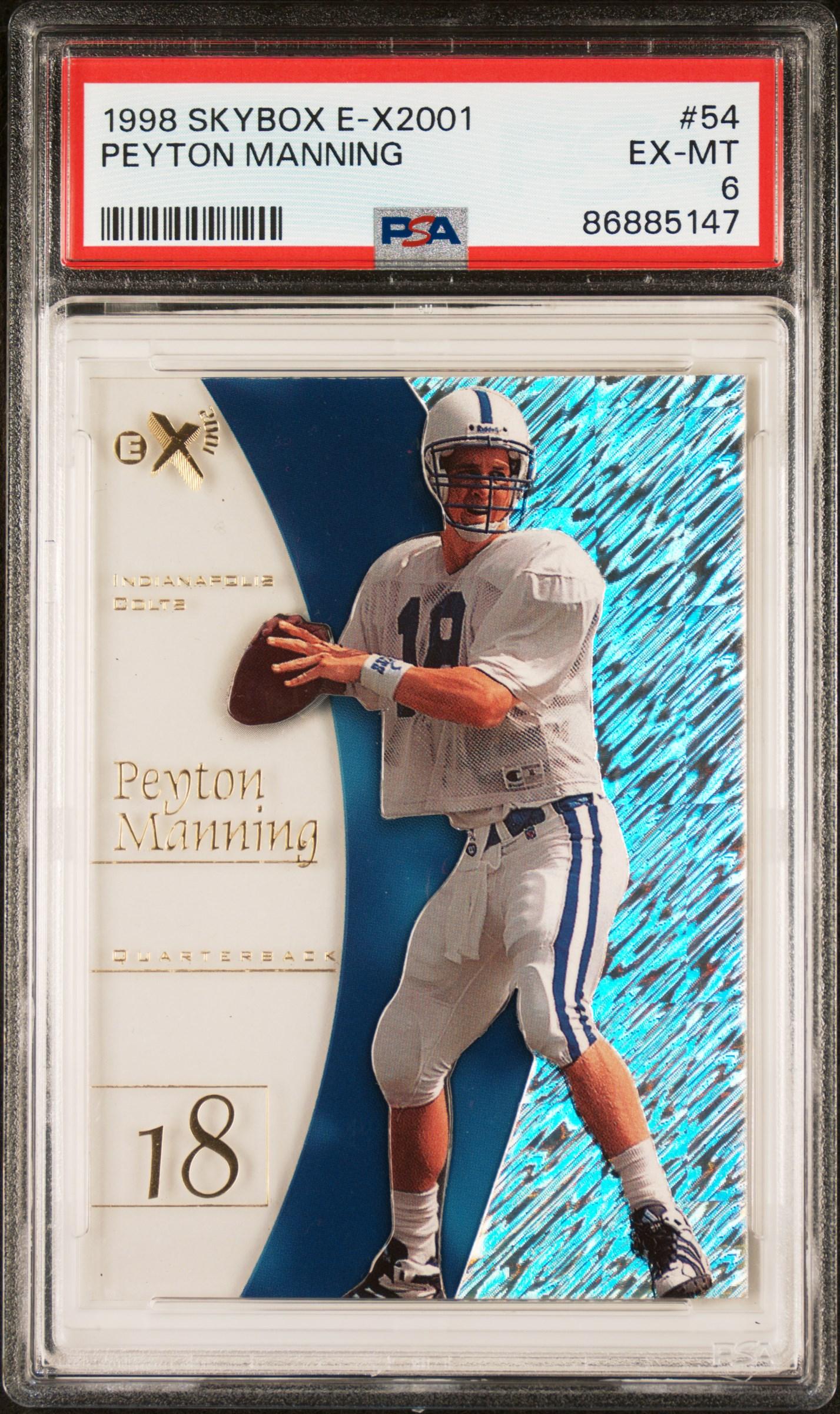 Peyton Manning 1998 Skybox E-X2001 #54 RC (PSA 6) at PristineAuction.com Peyton Manning 1998 Skybox E-X2001 #54 RC (PSA 6) at PristineAuction.com