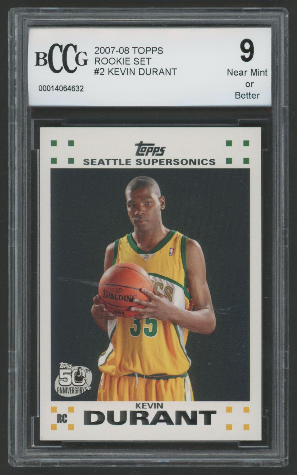Kevin Durant 2007-08 Topps Rookie Set #2 (BCCG 9) at PristineAuction.com Kevin Durant 2007-08 Topps Rookie Set #2 (BCCG 9) at PristineAuction.com