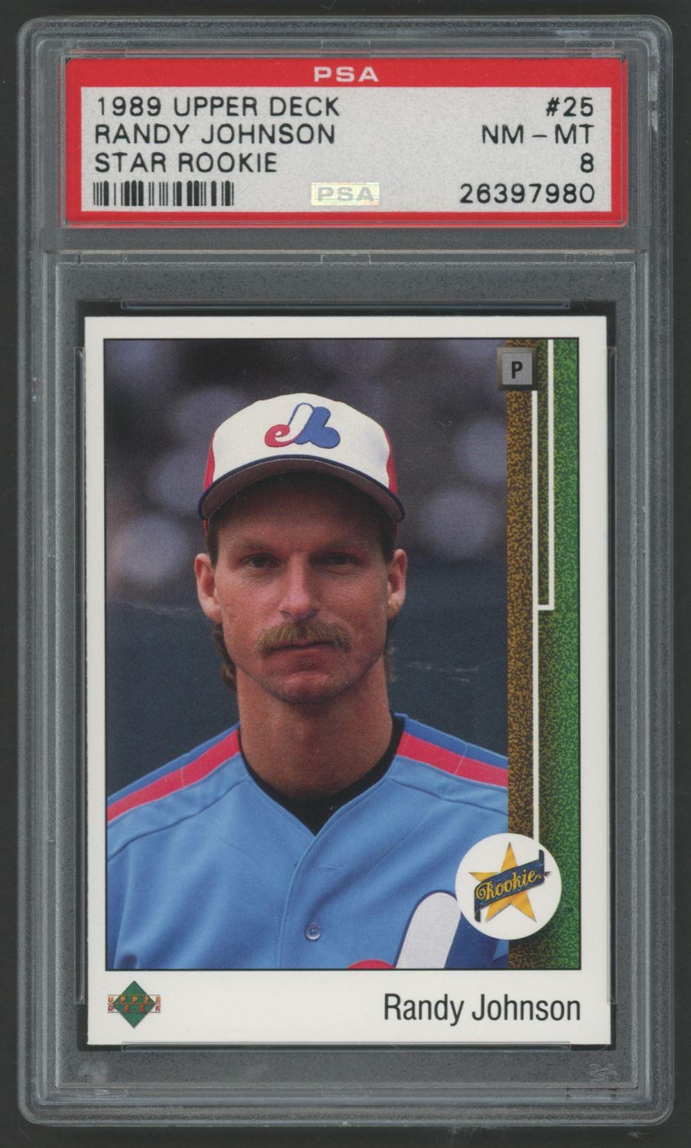 Randy Johnson 1989 Upper Deck #25 RC (PSA 8) at PristineAuction.com Randy Johnson 1989 Upper Deck #25 RC (PSA 8) at PristineAuction.com