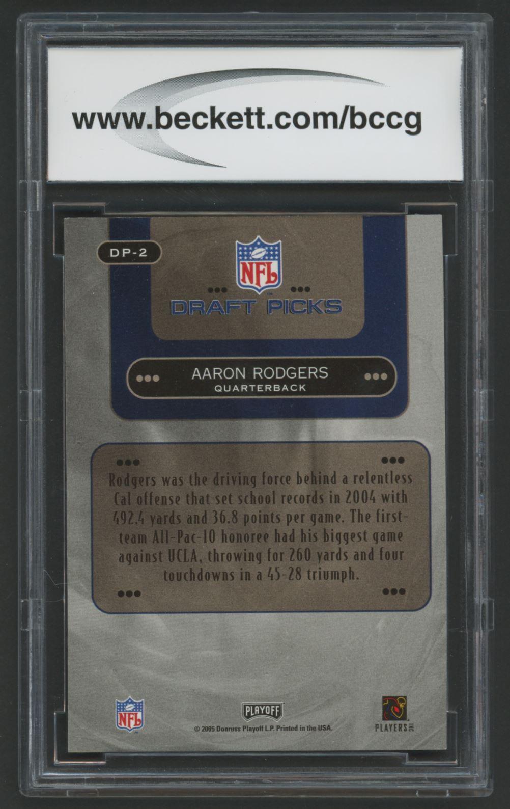 Aaron Rodgers 2005 Playoff Prestige DP #DP2 (BCCG 10) at PristineAuction.com Aaron Rodgers 2005 Playoff Prestige DP #DP2 (BCCG 10) at PristineAuction.com