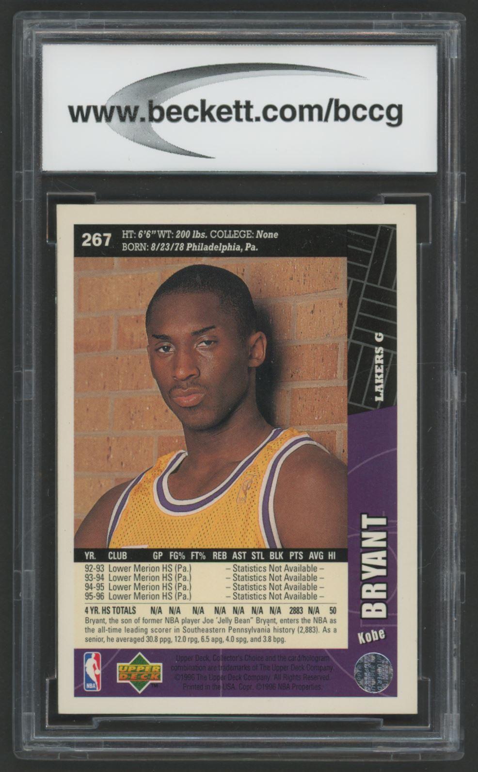 Kobe Bryant 1996-97 Collector's Choice #267 RC (BCCG 9) at PristineAuction.com Kobe Bryant 1996-97 Collector's Choice #267 RC (BCCG 9) at PristineAuction.com