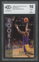 Kobe Bryant 1996-97 Stadium Club Rookies 2 #R9 RC (BCCG 10) at PristineAuction.com