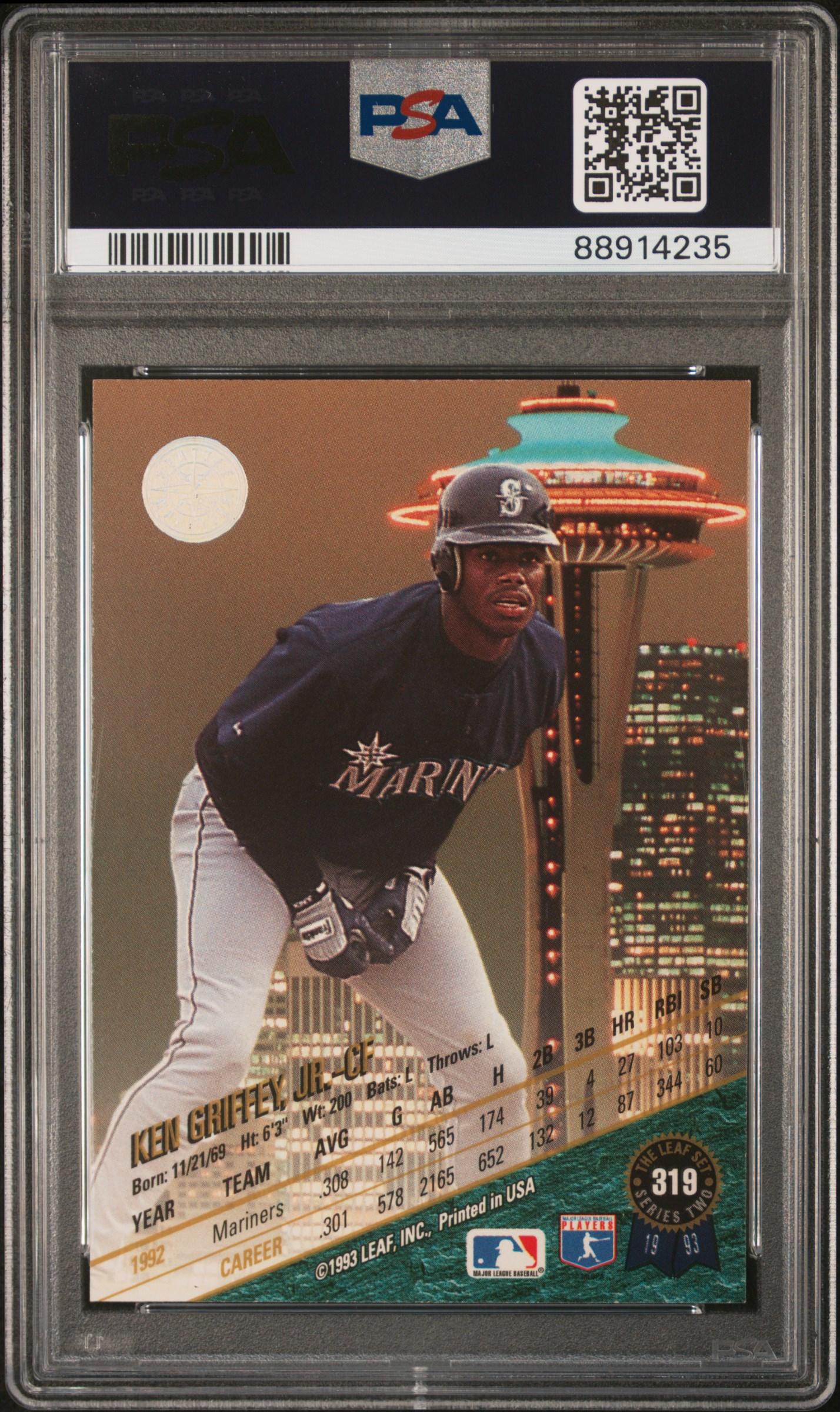 Ken Griffey Jr. 1993 Leaf #319 (PSA 10) at PristineAuction.com Ken Griffey Jr. 1993 Leaf #319 (PSA 10) at PristineAuction.com