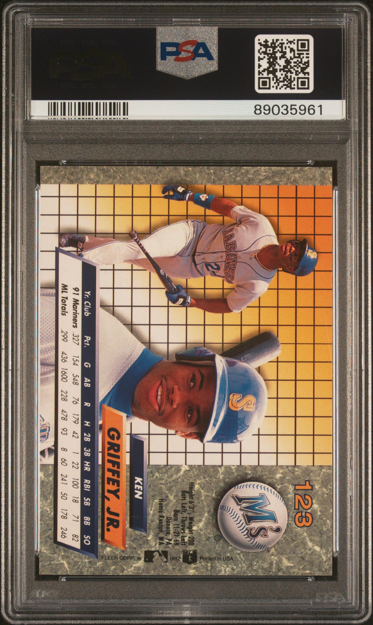 Ken Griffey Jr. 1992 Ultra #123 (PSA 10) at PristineAuction.com Ken Griffey Jr. 1992 Ultra #123 (PSA 10) at PristineAuction.com