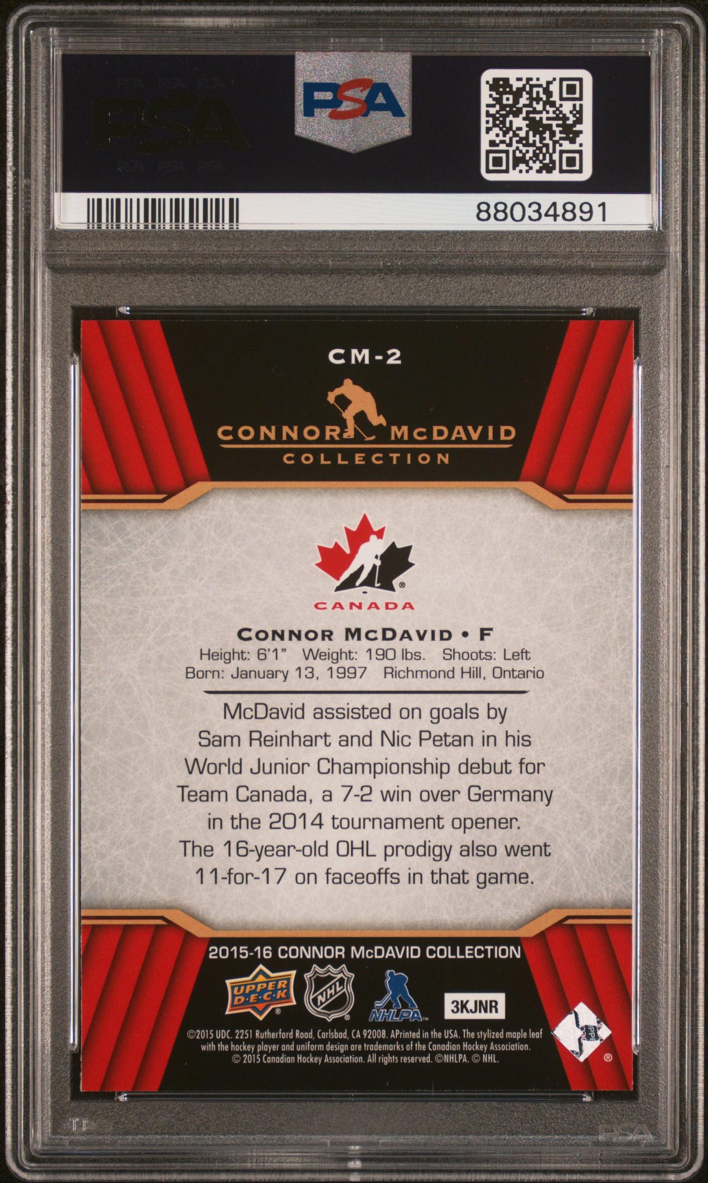 Connor McDavid 2015-16 Upper Deck Connor McDavid Collection #2 (PSA 10) at PristineAuction.com Connor McDavid 2015-16 Upper Deck Connor McDavid Collection #2 (PSA 10) at PristineAuction.com