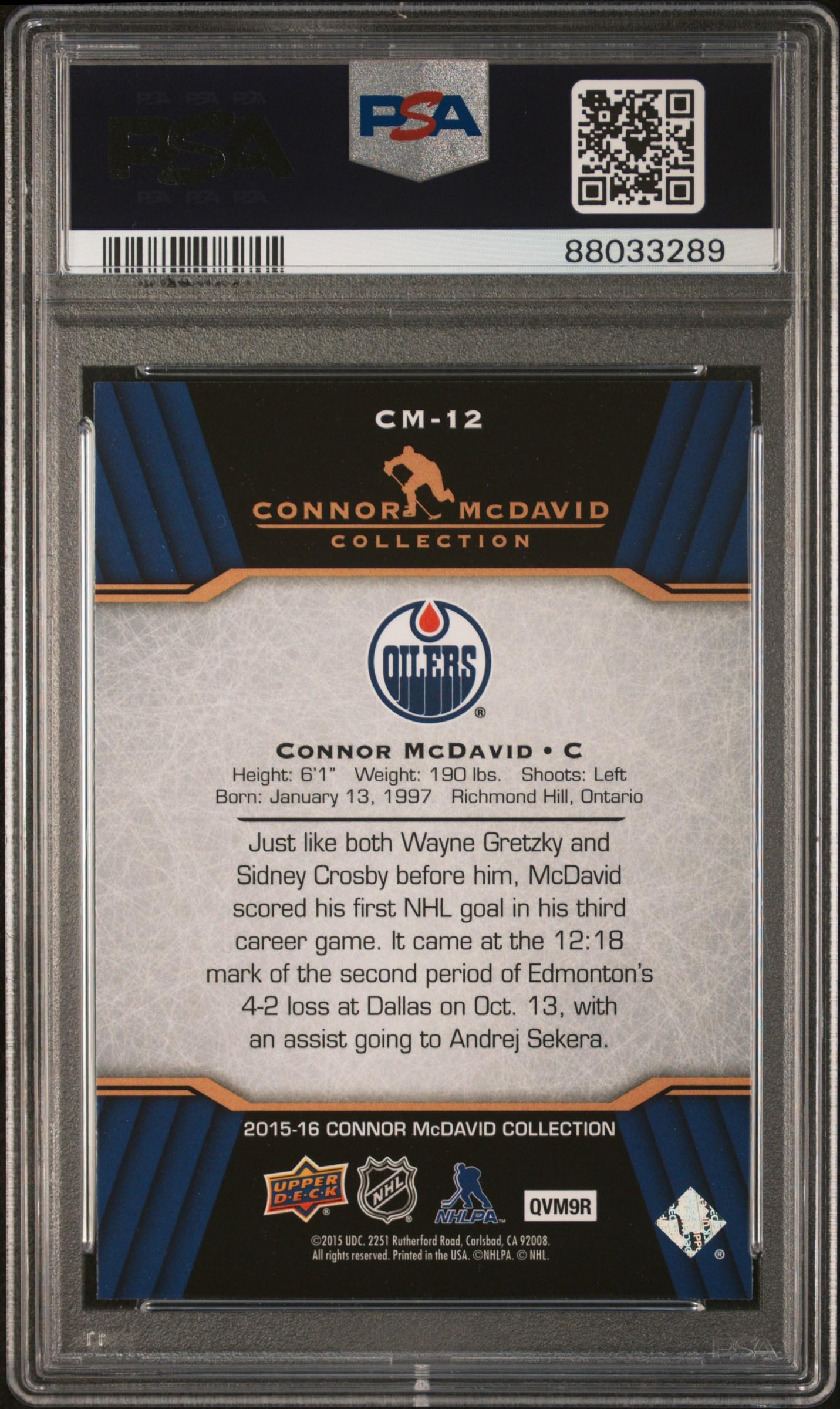 Connor McDavid 2015-16 Upper Deck Connor McDavid Collection #12 (PSA 10) at PristineAuction.com Connor McDavid 2015-16 Upper Deck Connor McDavid Collection #12 (PSA 10) at PristineAuction.com