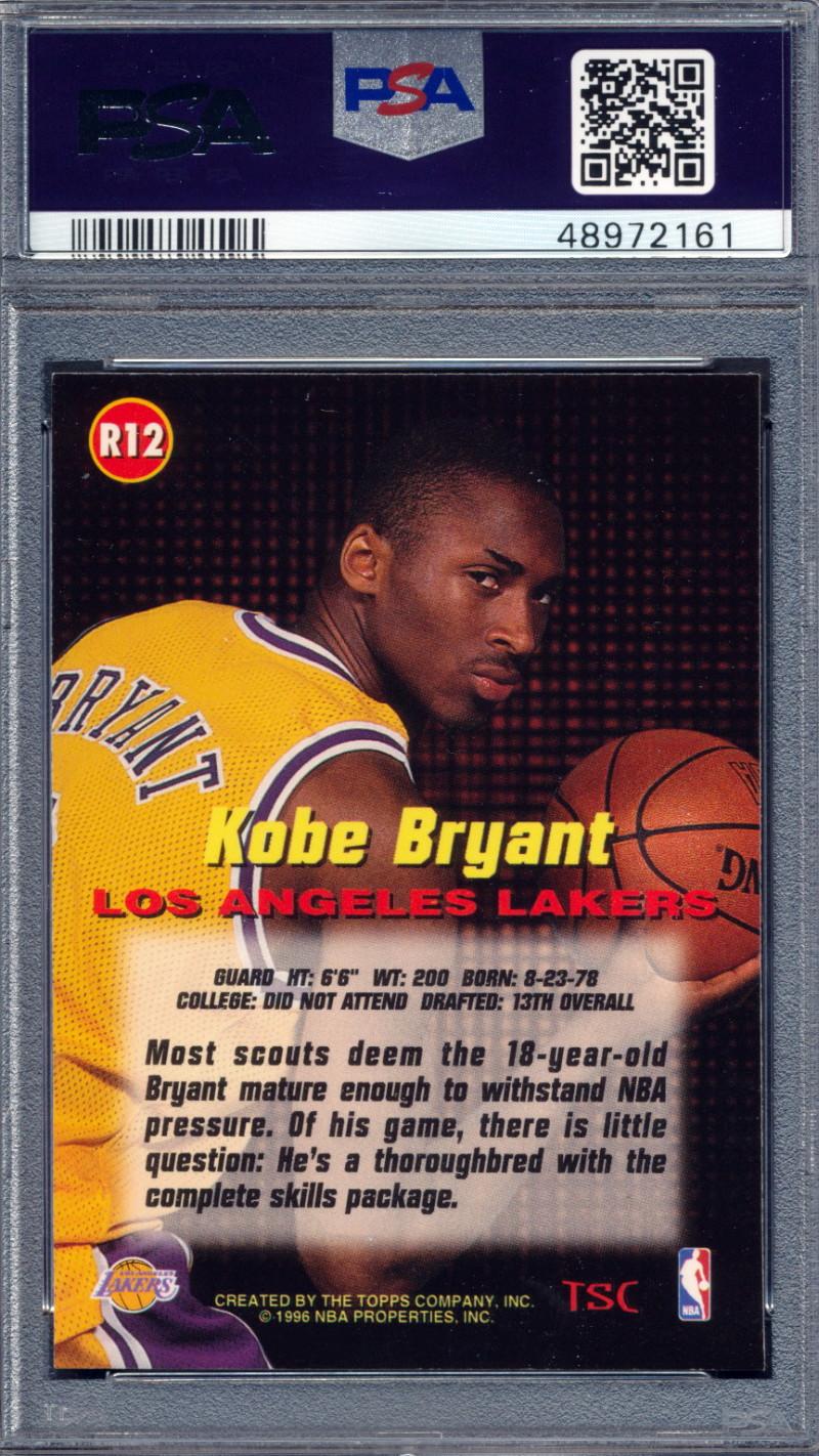 Kobe Bryant 1996 Stadium Club Rookies 1 #R12 (PSA 9) at PristineAuction.com Kobe Bryant 1996 Stadium Club Rookies 1 #R12 (PSA 9) at PristineAuction.com