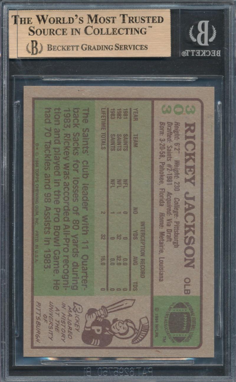 Rickey Jackson 1984 Topps #303 RC (BGS 9.5) at PristineAuction.com Rickey Jackson 1984 Topps #303 RC (BGS 9.5) at PristineAuction.com