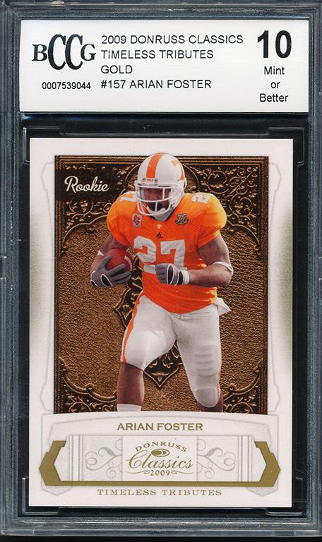 Arian Foster 2009 Donruss Classics Timeless Tributes Gold #157 (BCCG 10) at PristineAuction.com Arian Foster 2009 Donruss Classics Timeless Tributes Gold #157 (BCCG 10) at PristineAuction.com
