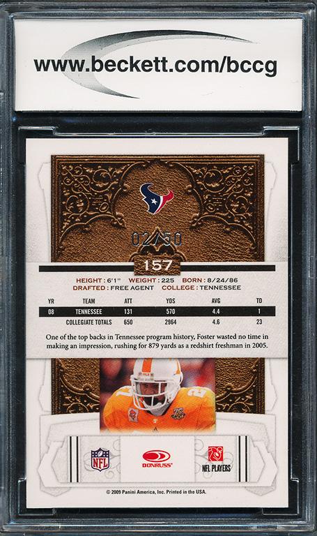 Arian Foster 2009 Donruss Classics Timeless Tributes Gold #157 (BCCG 10) at PristineAuction.com Arian Foster 2009 Donruss Classics Timeless Tributes Gold #157 (BCCG 10) at PristineAuction.com