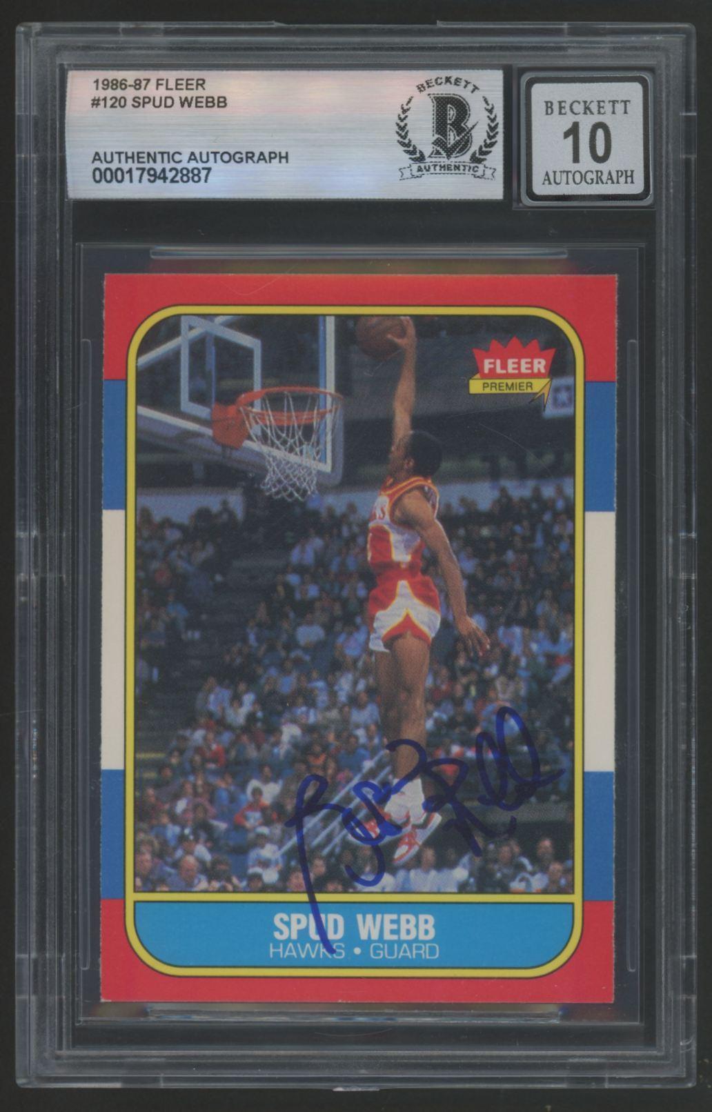 Spud Webb Signed 1986-87 Fleer #120 RC (BGS | Autograph Grade 10) at PristineAuction.com Spud Webb Signed 1986-87 Fleer #120 RC (BGS | Autograph Grade 10) at PristineAuction.com