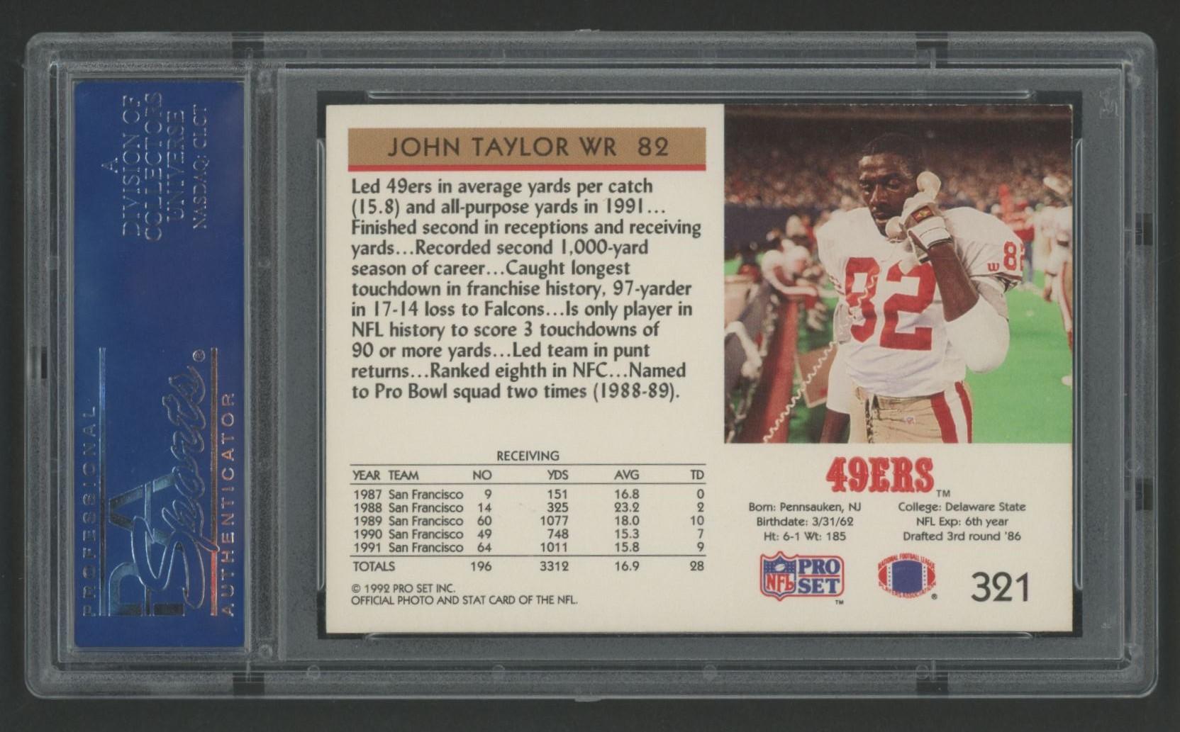 John Taylor Signed 1992 Pro Set #321 (PSA) at PristineAuction.com John Taylor Signed 1992 Pro Set #321 (PSA) at PristineAuction.com