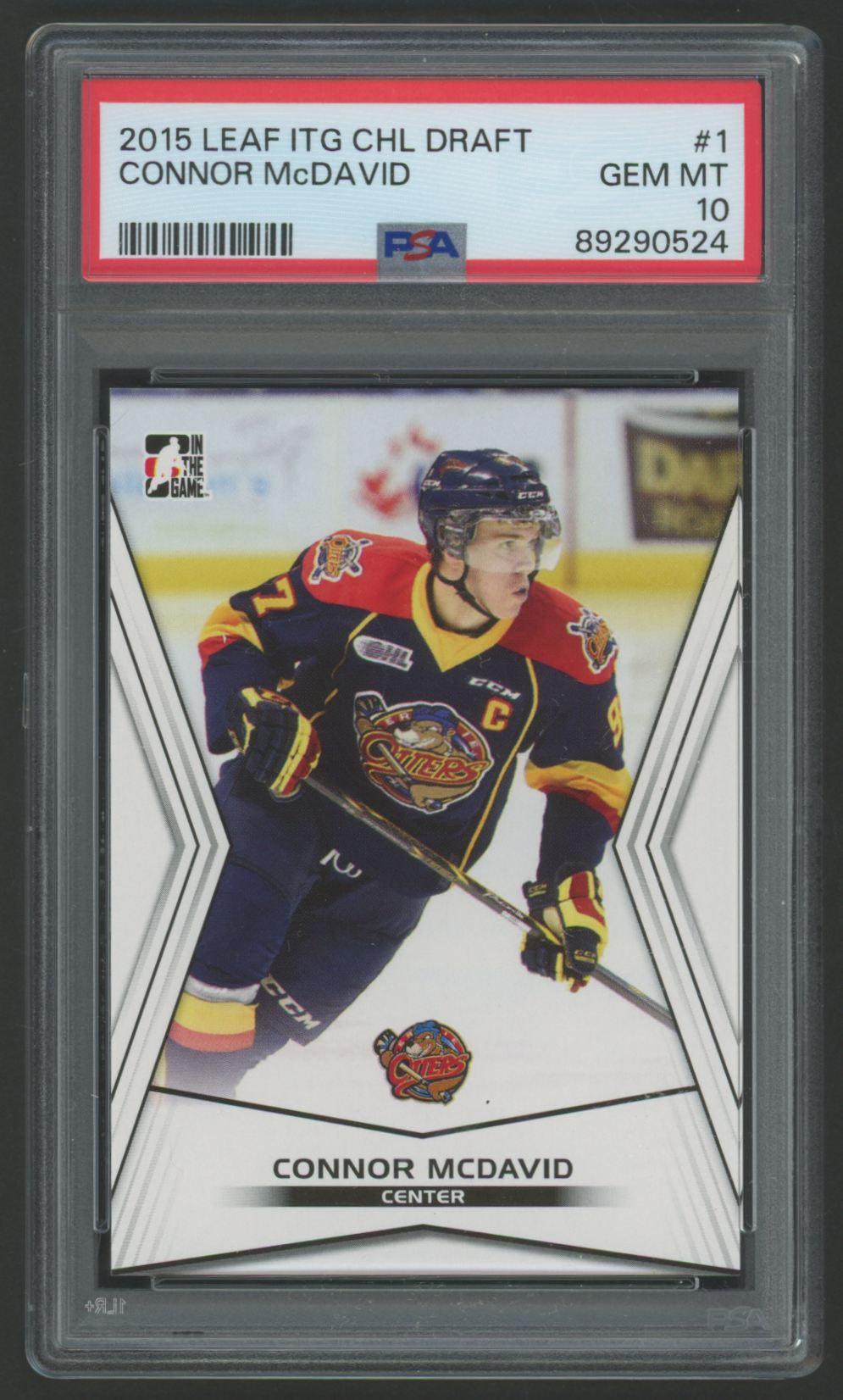 Connor McDavid 2015-16 Leaf In the Game CHL Draft #1 RC (PSA 10) at PristineAuction.com Connor McDavid 2015-16 Leaf In the Game CHL Draft #1 RC (PSA 10) at PristineAuction.com