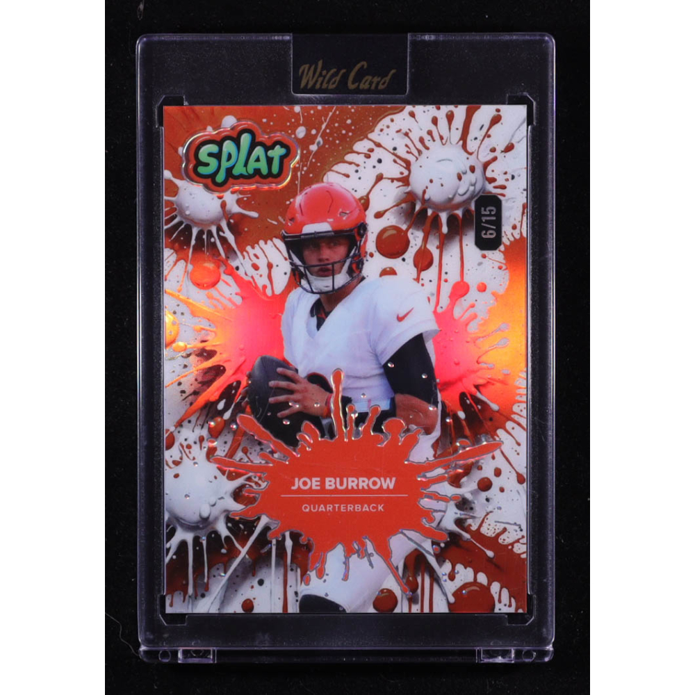 Joe Burrow 2025 Wild Card Splat Orange Rainbow #SBORA03JB #6/15 at PristineAuction.com