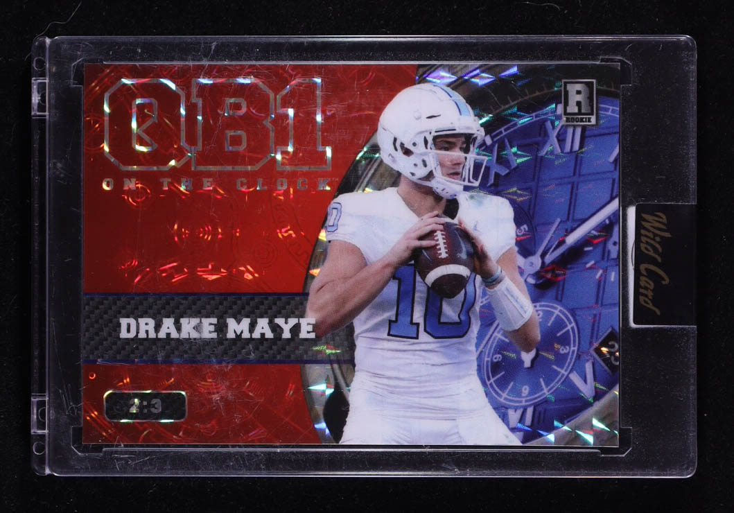 Drake Maye 2023 Wild Card QB1 On The Clock Blue Mosaic #OCWDM2 #2/3 RC at PristineAuction.com Drake Maye 2023 Wild Card QB1 On The Clock Blue Mosaic #OCWDM2 #2/3 RC at PristineAuction.com