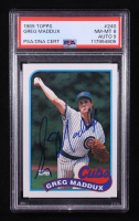Greg Maddux Signed 1989 Topps #240 (PSA 8) at PristineAuction.com