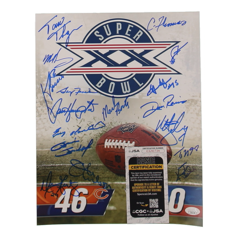 1985 Chicago Bears Super Bowl Champs 11x14 Photo Team-Signed by (17) with Dan Hampton, Mike Singletary, Tom Thayer, & Otis Wilson (JSA) at PristineAuction.com 1985 Chicago Bears Super Bowl Champs 11x14 Photo Team-Signed by (17) with Dan Hampton, Mike Singletary, Tom Thayer, & Otis Wilson (JSA) at PristineAuction.com