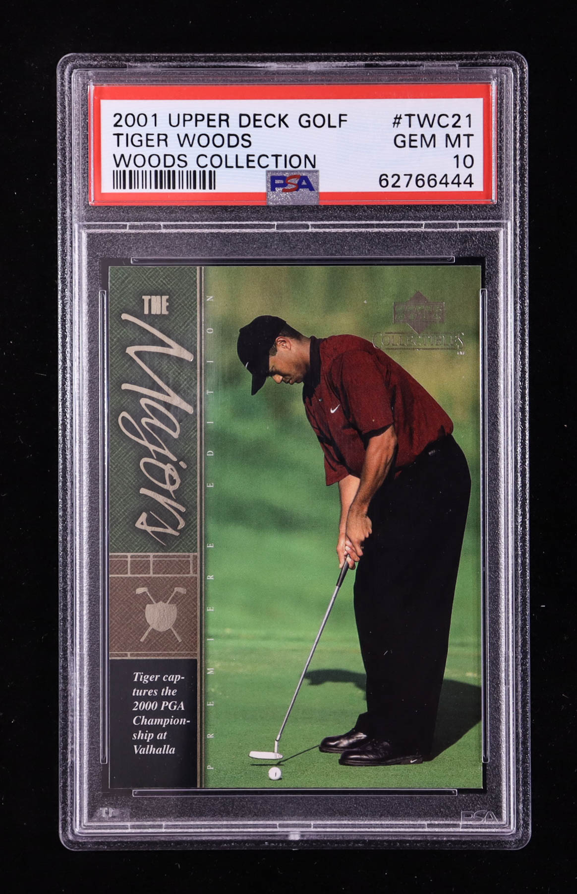 Tiger Woods 2001 Upper Deck Tiger Woods Collection #TWC21 RC / 2000 PGA (PSA 10) at PristineAuction.com Tiger Woods 2001 Upper Deck Tiger Woods Collection #TWC21 RC / 2000 PGA (PSA 10) at PristineAuction.com
