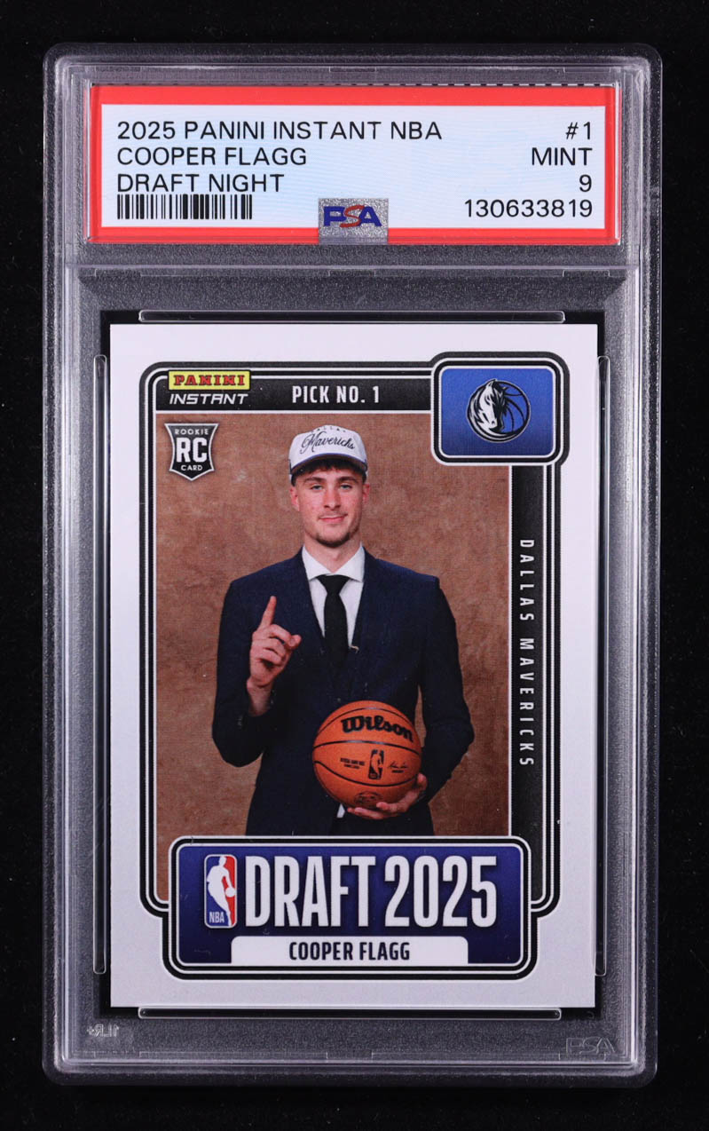 Cooper Flagg 2025 Panini Instant NBA Draft Night #1 RC (PSA 9) at PristineAuction.com Cooper Flagg 2025 Panini Instant NBA Draft Night #1 RC (PSA 9) at PristineAuction.com