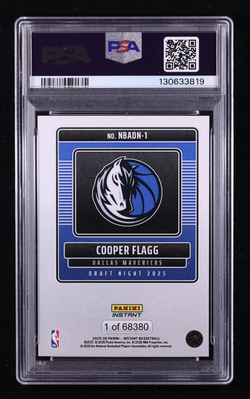 Cooper Flagg 2025 Panini Instant NBA Draft Night #1 RC (PSA 9) at PristineAuction.com Cooper Flagg 2025 Panini Instant NBA Draft Night #1 RC (PSA 9) at PristineAuction.com