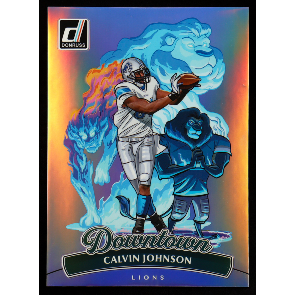 Calvin Johnson 2025 Donruss Downtown! Oversize #4 at PristineAuction.com