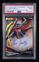 Xavier Worthy 2022 Bowman's Best University Best of '22 Autographs Gold Lava Refractors #BAXW #32/75 RC (PSA 9) at PristineAuction.com