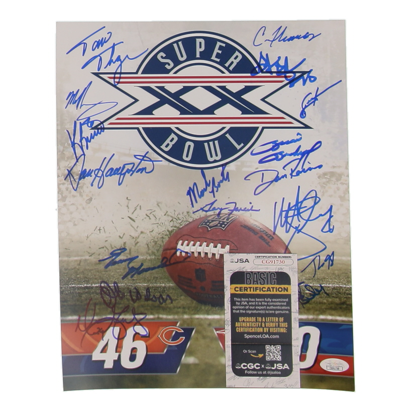 1985 Chicago Bears Super Bowl Champs 11x14 Photo Team-Signed by (17) with Dan Hampton, Mike Singletary, Tom Thayer, & Otis Wilson (JSA) at PristineAuction.com 1985 Chicago Bears Super Bowl Champs 11x14 Photo Team-Signed by (17) with Dan Hampton, Mike Singletary, Tom Thayer, & Otis Wilson (JSA) at PristineAuction.com