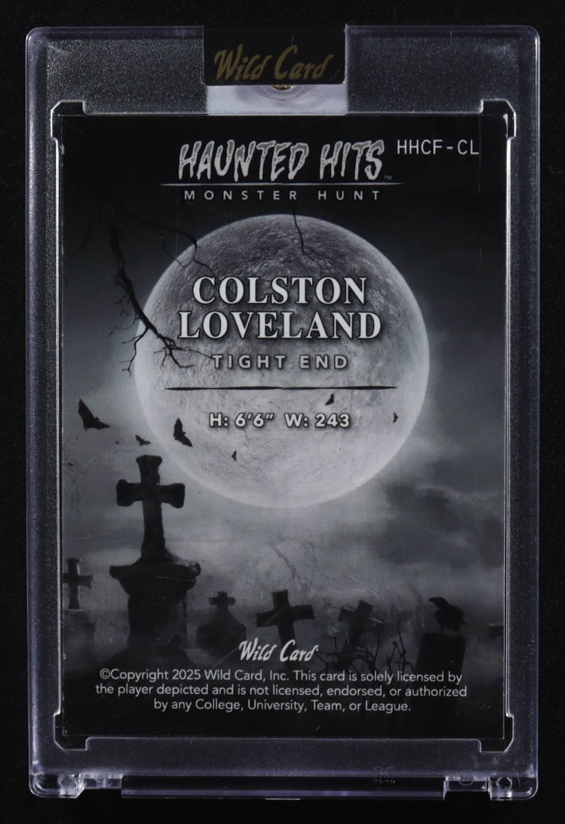 Colston Loveland 2025 Wild Card Haunted Hits Monster Hunt Corn Field Purple Diagonal Shimmer #HHCF-CL #1/3 RC at PristineAuction.com Colston Loveland 2025 Wild Card Haunted Hits Monster Hunt Corn Field Purple Diagonal Shimmer #HHCF-CL #1/3 RC at PristineAuction.com