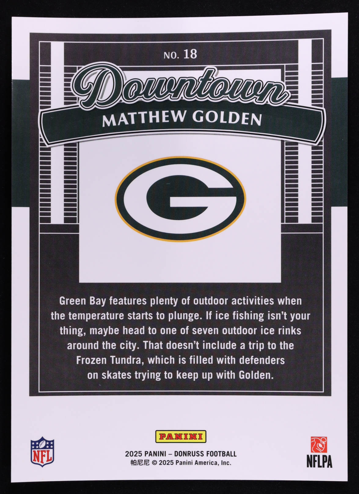 Matthew Golden 2025 Donruss Downtown! Oversize #18 RC at PristineAuction.com Matthew Golden 2025 Donruss Downtown! Oversize #18 RC at PristineAuction.com