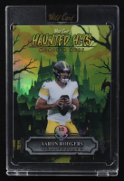 Aaron Rodgers 2025 Wild Card Haunted Hits Monster Hunt Creepy Castle Green Rainbow Foil #HHCC-AR #1/3 at PristineAuction.com