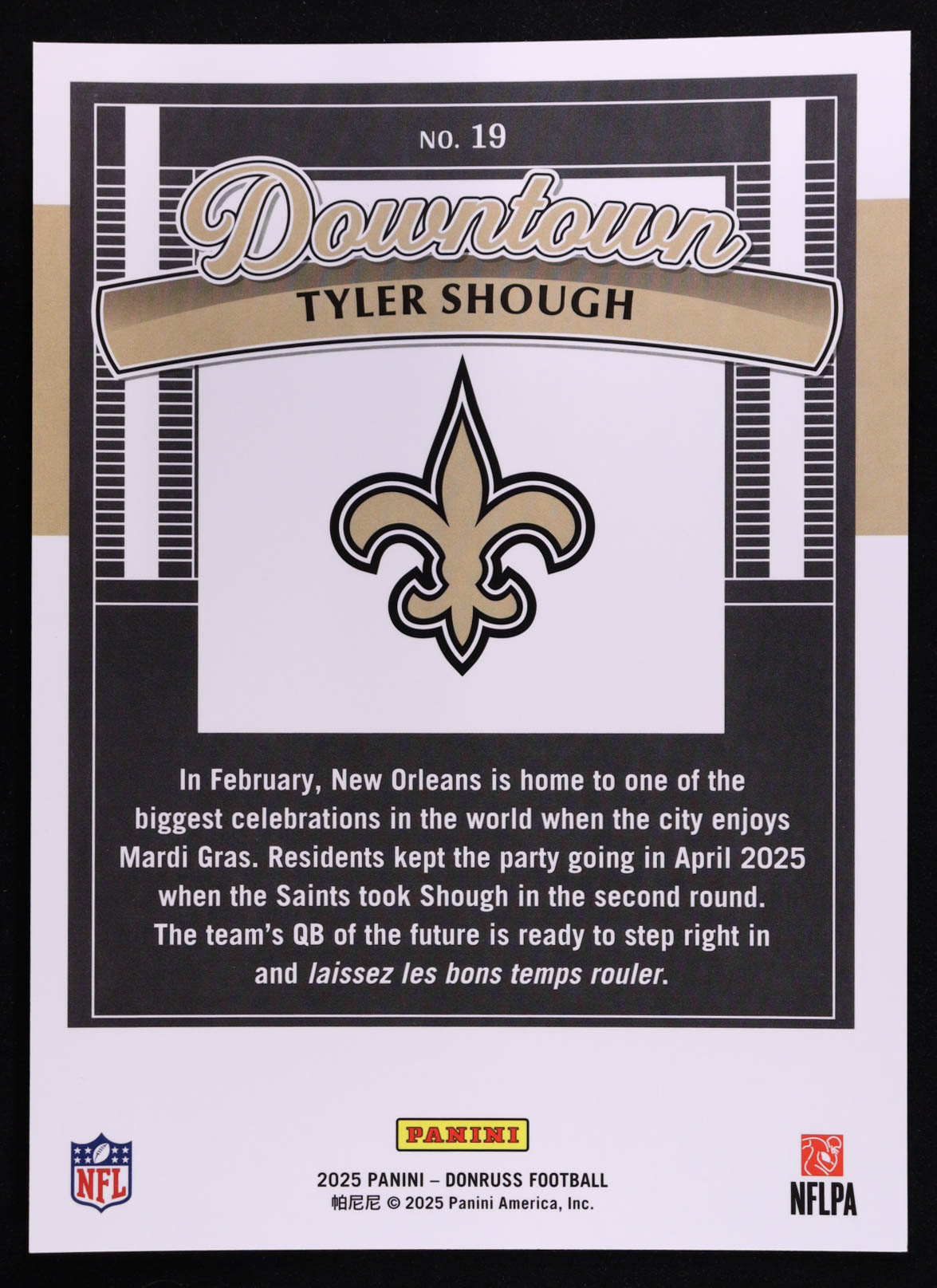 Tyler Shough 2025 Donruss Downtown! Oversize #19 RC at PristineAuction.com Tyler Shough 2025 Donruss Downtown! Oversize #19 RC at PristineAuction.com