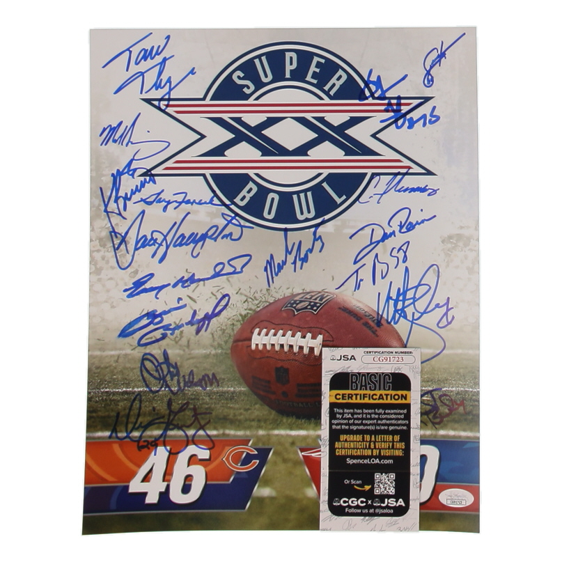 1985 Chicago Bears Super Bowl Champs 11x14 Photo Team-Signed by (17) with Dan Hampton, Mike Singletary, Tom Thayer, & Otis Wilson (JSA) at PristineAuction.com 1985 Chicago Bears Super Bowl Champs 11x14 Photo Team-Signed by (17) with Dan Hampton, Mike Singletary, Tom Thayer, & Otis Wilson (JSA) at PristineAuction.com