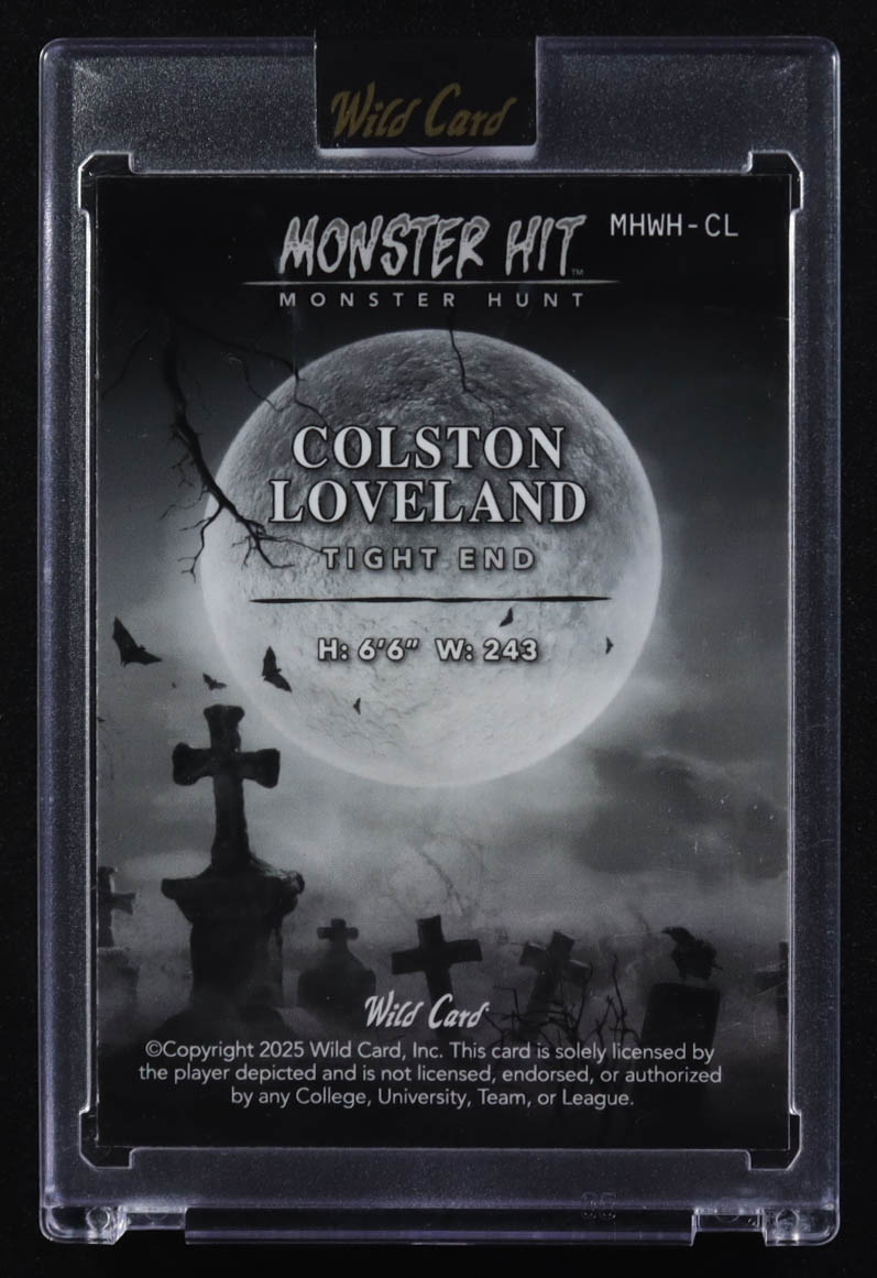 Colston Loveland 2025 Wild Card Monster Hit Monster Hunt Witch Green Stealth Foil #MHWH-CL #1/1 RC at PristineAuction.com Colston Loveland 2025 Wild Card Monster Hit Monster Hunt Witch Green Stealth Foil #MHWH-CL #1/1 RC at PristineAuction.com