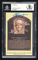 Chipper Jones Signed Hall of Fame Plaque Postcard (BGS Auto 10) at PristineAuction.com