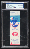 Johnny Bench Signed 1975 Original NLCS Game 2 Ticket (PSA Auto 10) at PristineAuction.com