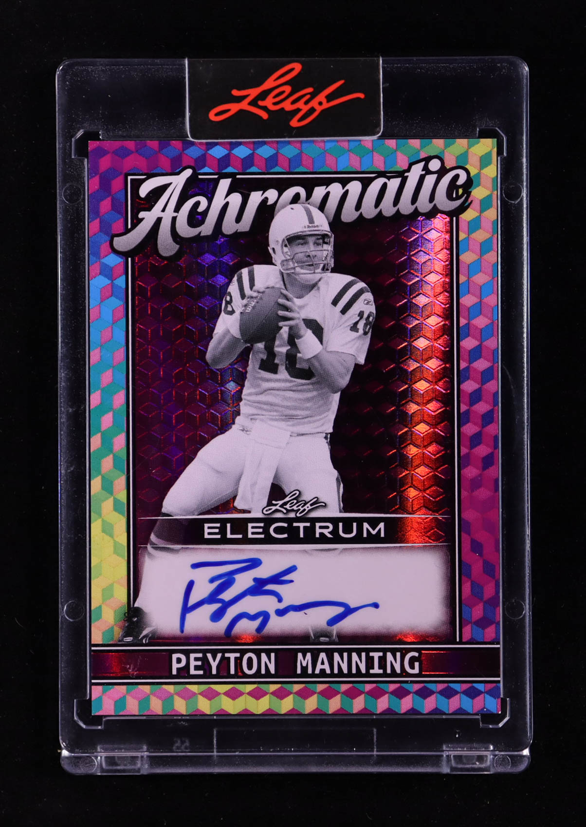 Peyton Manning 2025 Leaf Electrum Achromatic Autographs Spectrum Pink #APM1 #4/4 at PristineAuction.com Peyton Manning 2025 Leaf Electrum Achromatic Autographs Spectrum Pink #APM1 #4/4 at PristineAuction.com