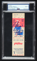Johnny Bench Signed 1976 Original NLCS Game 1 Ticket (PSA Auto 9) at PristineAuction.com