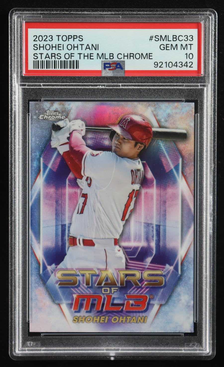 Shohei Ohtani 2023 Topps Stars of MLB Chrome #SMLBC33 (PSA 10) at PristineAuction.com Shohei Ohtani 2023 Topps Stars of MLB Chrome #SMLBC33 (PSA 10) at PristineAuction.com