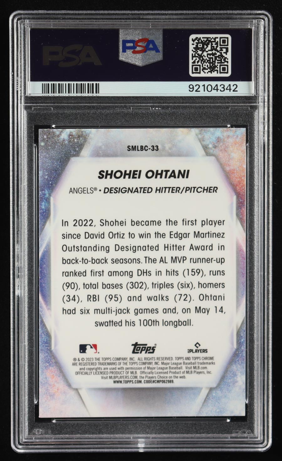 Shohei Ohtani 2023 Topps Stars of MLB Chrome #SMLBC33 (PSA 10) at PristineAuction.com Shohei Ohtani 2023 Topps Stars of MLB Chrome #SMLBC33 (PSA 10) at PristineAuction.com