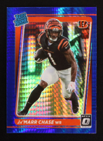 Ja'Marr Chase 2021 Donruss Optic Blue Hyper #207 RR RC at PristineAuction.com