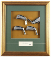 Ben Hogan Signed "4 Original Ben Hogan Irons" Custom Framed Cut Shadowbox Display with Set of (4) Clubheads (PSA) at PristineAuction.com
